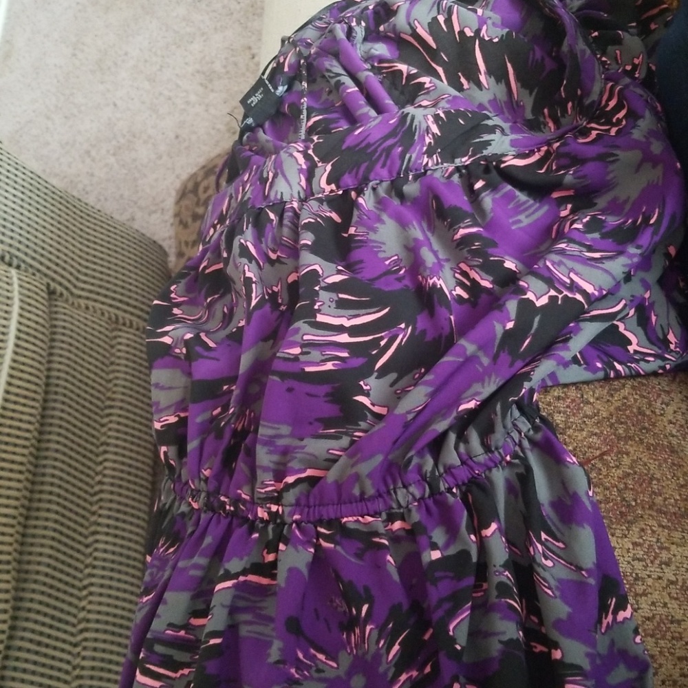 Purple one shoulder dress